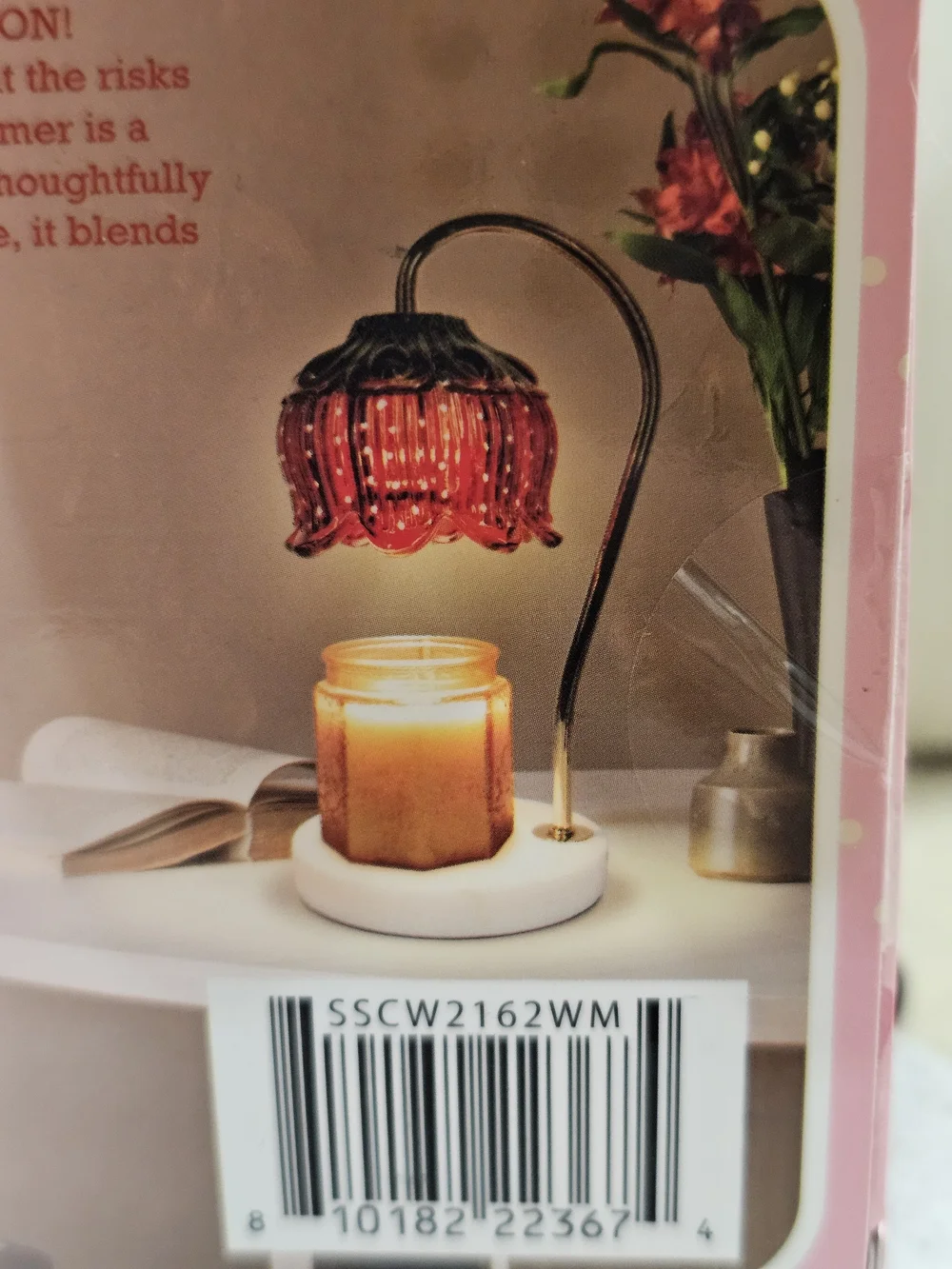 NEW Strawberry Shortcake Candle Warmer Flower Lamp Hard To Find marble base red